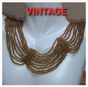VINTAGE Bead scalloped choker